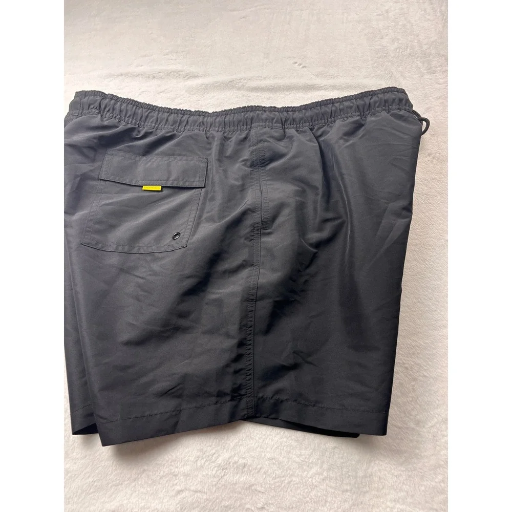 Calvin Klein Swim Trunks Men 2XL Black Yellow Logo Quick Dry UPF 40+ Shorts  NEW